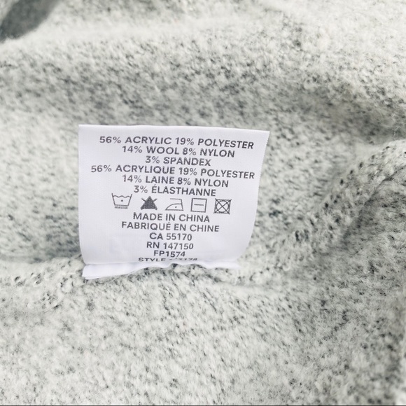 Frank+ Oak- Grey cowl neck cozy sweater, grey S - Picture 6 of 7